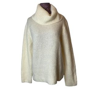 Lauren Ralph Lauren Sz XL Cream Kid Mohair Blend Turtleneck Sweater